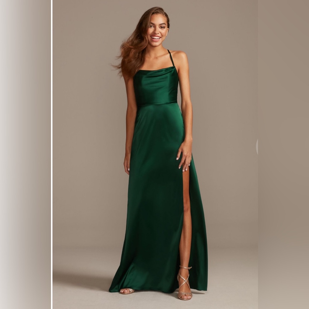 Cowl Neck Slip Dress w/slit